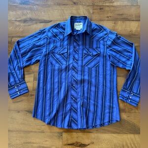 Vintage Wrangler western snap down shirt, size xl